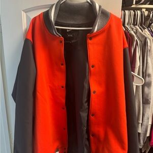 Nike Men's Orange and Black Bomber Jacket